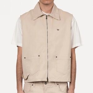 Vest Oversized Cargo Style Italian Made Cream Color